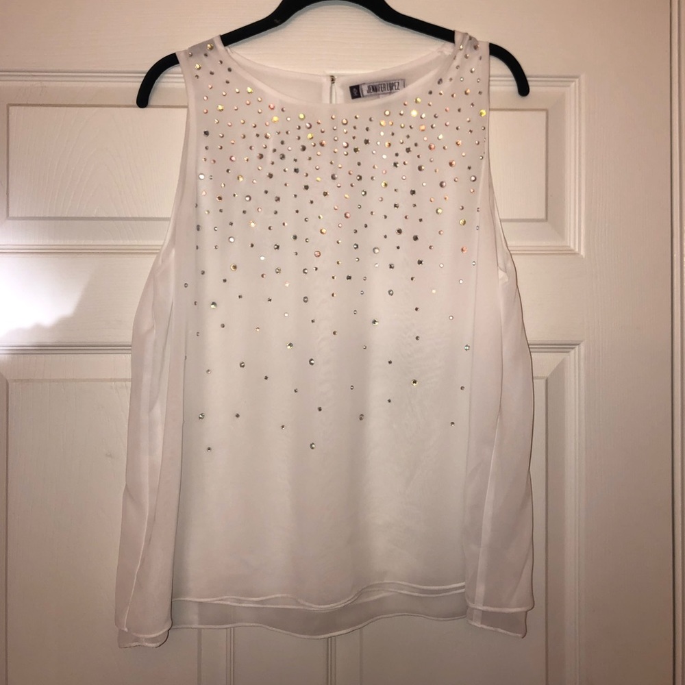J Lo sleeveless top